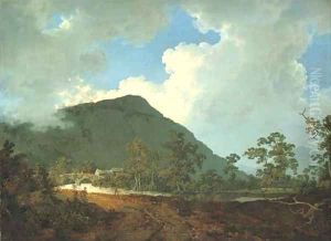 River landscape near Bedgellert, North Wales by Josepf Wright Of Derby