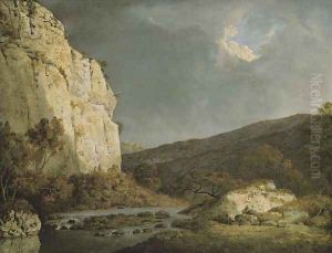 View of Chee Tor, near Matlock, Derbyshire by Josepf Wright Of Derby