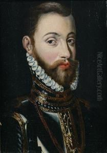 Portrait Of King Phillip Ii Of Spain by Giacomo Antonio Moro