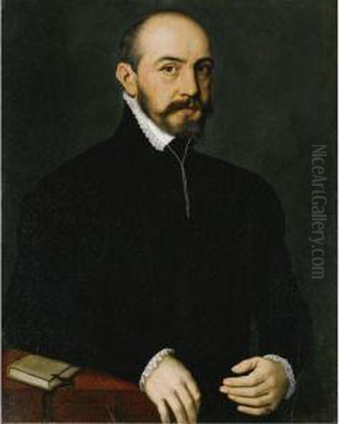Portrait Of A Gentleman, Half-length, Wearing A Black Suit - view 1