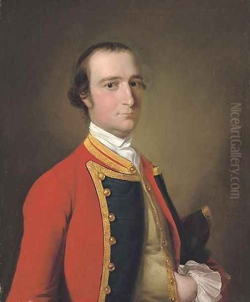 Portrait of a gentleman, traditionally identified as Alexander Baillie of the First Foot, half-length, in military uniform, a hat under his left arm - view 1