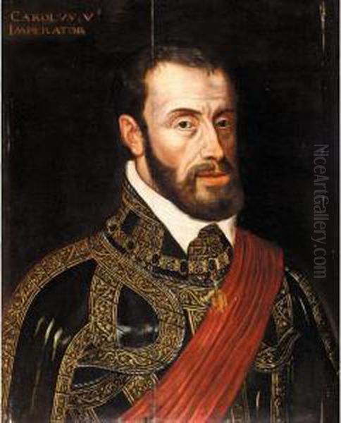 Portrait Of Emperor Charles V, Half Length, Wearing Ceremonial Armour - view 1