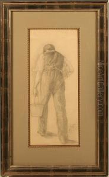Study Of Man With Bucket - view 1