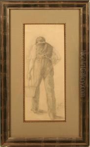 Study Of Man With Bucket by Francis Luis Mora