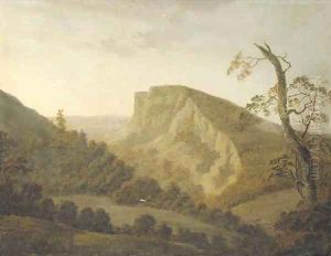 View of High Tor, Matlock, Derbyshire by Josepf Wright Of Derby