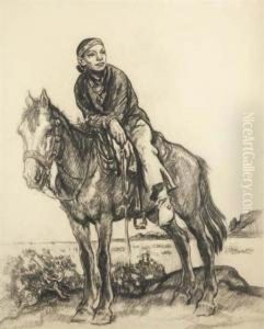 American, - Navajo Boy, Circa1927 by Francis Luis Mora