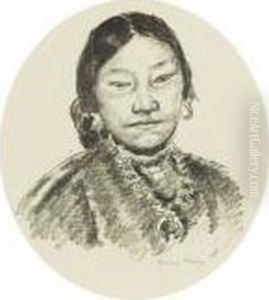 Portrait Of An Indian Woman by Francis Luis Mora
