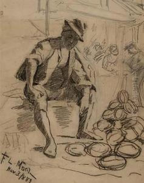 Seated Man At A Market - view 1