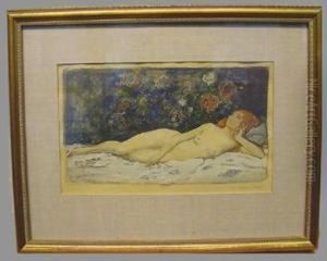 Reclining Nude by Francis Luis Mora