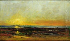 Sunset on the Sea Coast by Charles-Francois Daubigny