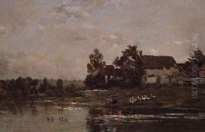 The Banks of the Seine at Portejoie, 1871 by Charles-Francois Daubigny
