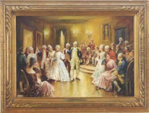 George Washington Dancing The
Minuet With Nellie Curtis In His Mt.vernon Home Feb. 22nd 1777 by Edward Percy Moran