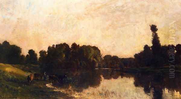 Daybreak, the Oise, Ile de Vaux - view 1