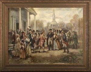 Washington After Resigning His Commission Leaving Annapolis For Mount Vernon by Edward Percy Moran