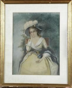 Woman In Yellow Dress by Edward Percy Moran
