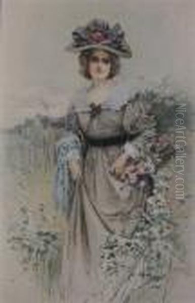 Lady With Flowers - view 1