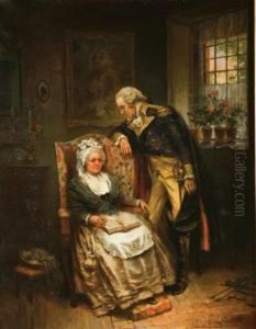 A Quiet Moment With George And Martha Washington by Edward Percy Moran