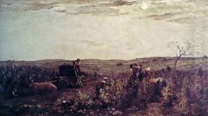 The Wine Harvest in Burgundy, 1863 by Charles-Francois Daubigny