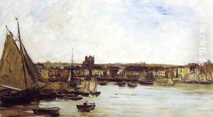 The Port of Dieppe by Charles-Francois Daubigny