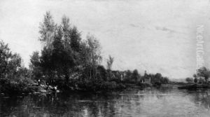 The banks of the Oise by Charles-Francois Daubigny