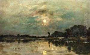 Riverbank in Moonlight