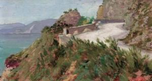 Strada Sul Lago by Angelo Morbelli