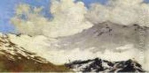 Nubi Sul Monte Subretta (bormio) by Angelo Morbelli