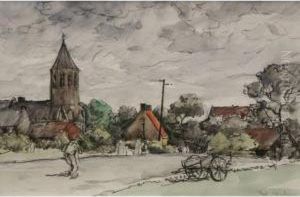 Paysage Au Clocher by Paul Morchain