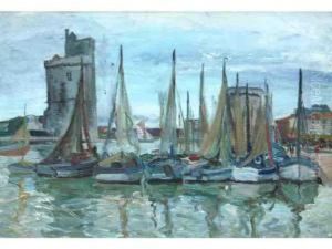 Filets Sechant Aux Mats Dans Le Port De La Rochelle by Paul Morchain