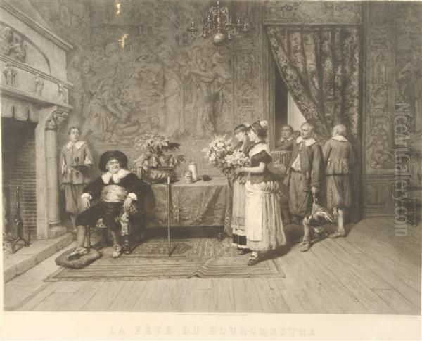La Fete Du Bourgmester And La Fete De La Chatelaine (a Pair) - view 1