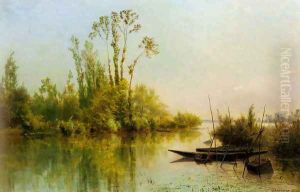 Les Iles Vierges a Bezons by Charles-Francois Daubigny
