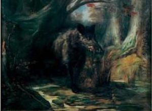 Sanglier Dans Un Sous-bois by Auguste Louis Mathurin Moreau