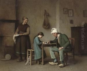 Helping Out With A Letter by Charles Moreau