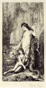 Scene Mythologique Avec Deux Figures