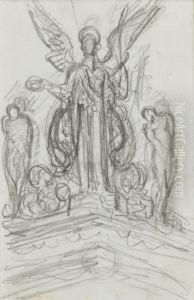 Etude Of Angel by Gustave Moreau