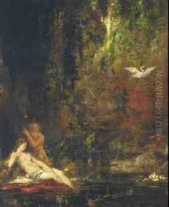 Source Surprise Par Un Satyre by Gustave Moreau