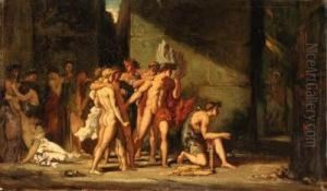 Les Anthniens Livrs Au Minotaure
 Dans Le Labyrinthe De Crte(athenians Given To The Minotaur In The 
Cretan Labyrinth)