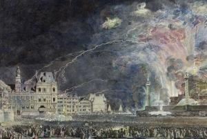 Fetes Donnees Au Roi Et A Lareine Par La Ville De Paris by Jean-Michel Moreau