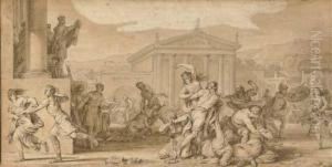 The Rape Of The Sabine Women by Jean-Michel Moreau