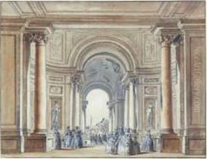 Vue Animee De L'interieur D'un Palais by Jean-Michel Moreau
