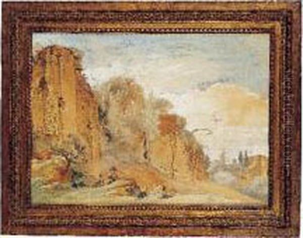 Berger Jouant De La Flute Dans Des Ruines - view 1