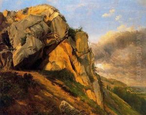 Rocky landscape by Charles-Francois Daubigny