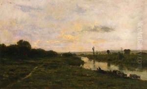 Cows on the Banks of the Seine, at Conflans by Charles-Francois Daubigny
