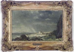 A Rocky Coastline by Louis-Gabriel Moreau the Elder
