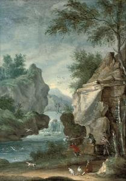 A Wooded River Landscape - view 1