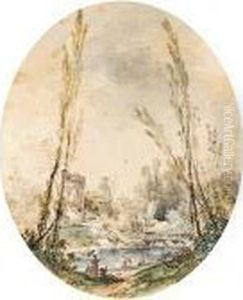 Vue Presumee Des Jardins De Mereville by Louis-Gabriel Moreau the Elder