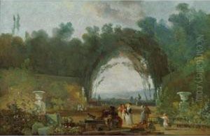 Appartenant A Une Collection 
Particuliere
 

 
 
 

 
 Vue D'une Terrasse, Probablement A Saint-cloud [louis Gabriel 
Moreau The Elder ; View Of A Terrace, Probably In Saint-cloud ; Oil On 
Paper Laid Down On C by Louis-Gabriel Moreau the Elder