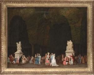 Elegant Figures In A Park by Louis-Gabriel Moreau the Elder