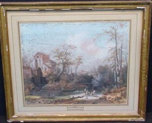 Landscape With Mill by Louis-Gabriel Moreau the Elder