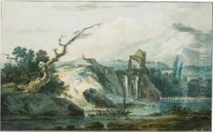 Landscape With Fishermen In A Boat On A River